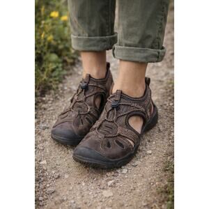 Privo Womens Brown Leather Comfort Sandals Size 7.5 M Walking Shoes